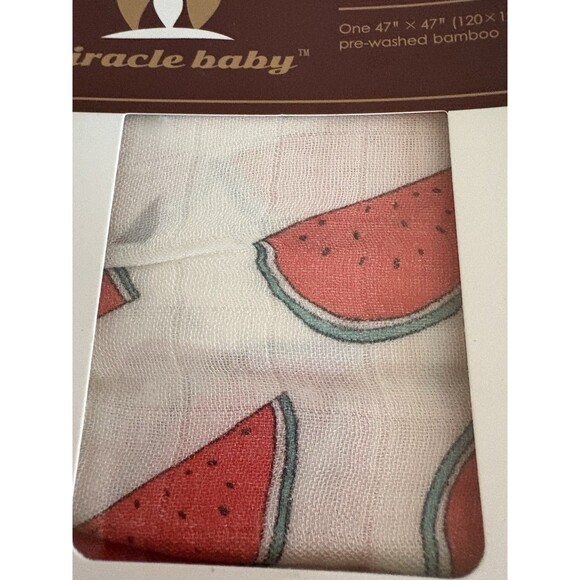 Miracle Baby Swaddle Or Breast Feed Cover Watermelon Blanket 47 x 47in New N Box - Picture 2 of 5